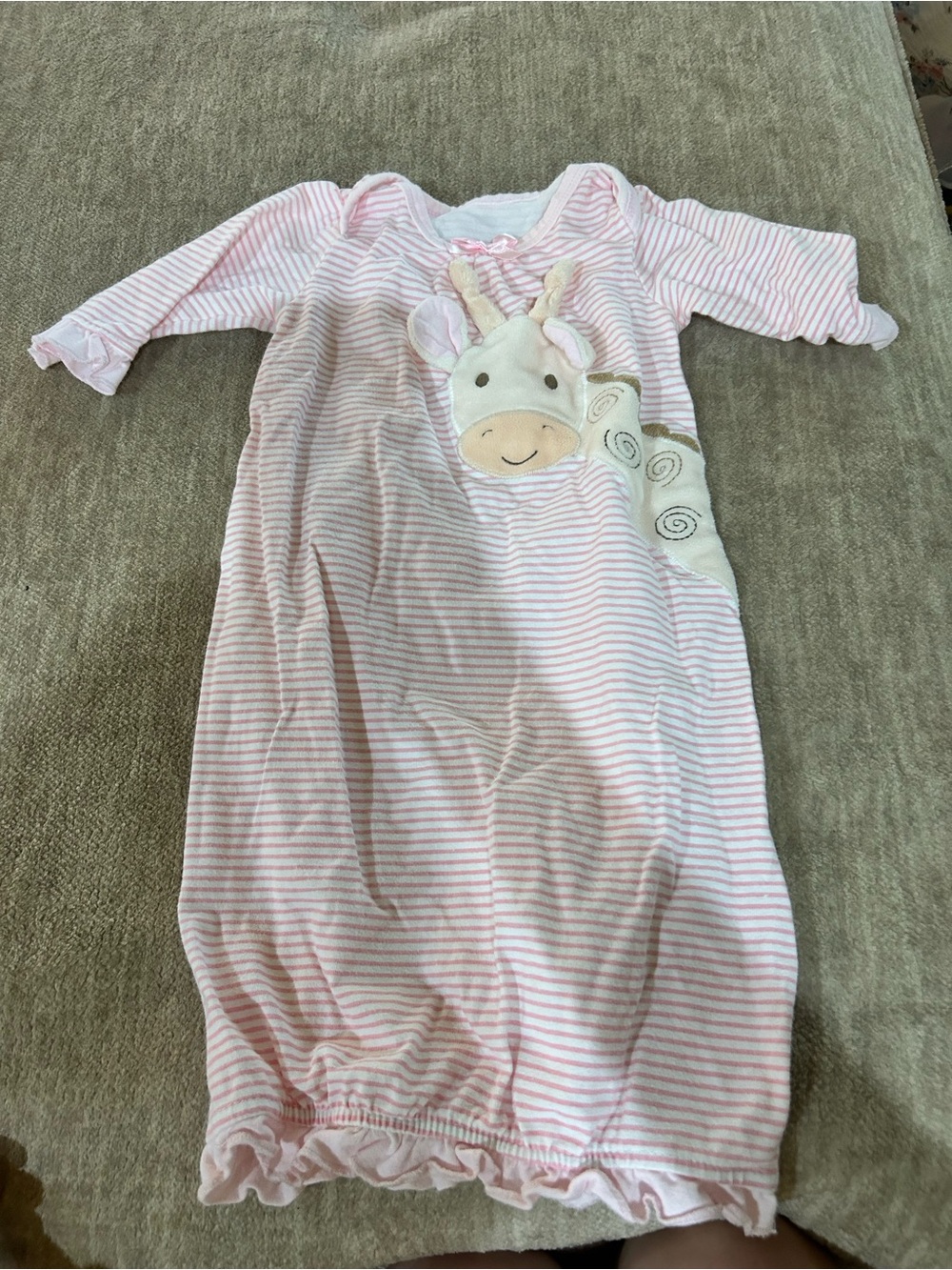 Pink Striped Giraffe Sleep Gown for Kids